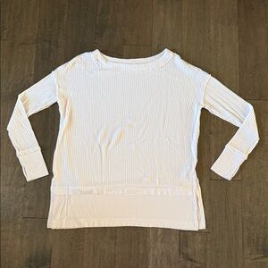 We The Free White Ribbed Long Sleeve Top/Tunic Size: Medium